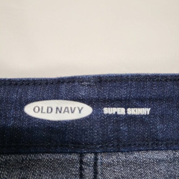 Old Navy Wow Super Skinny Jeans Womens Size 14 Midrise Darkwash Denim Pants - Picture 6 of 16